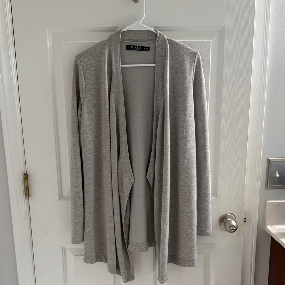 Lauren Ralph Lauren Heather Gray Open Cardigan